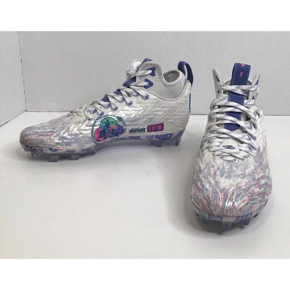 Under Armour Spotlight Clone Womens 3026342-100 White Football Cleats Size 9 - Picture 4 of 8